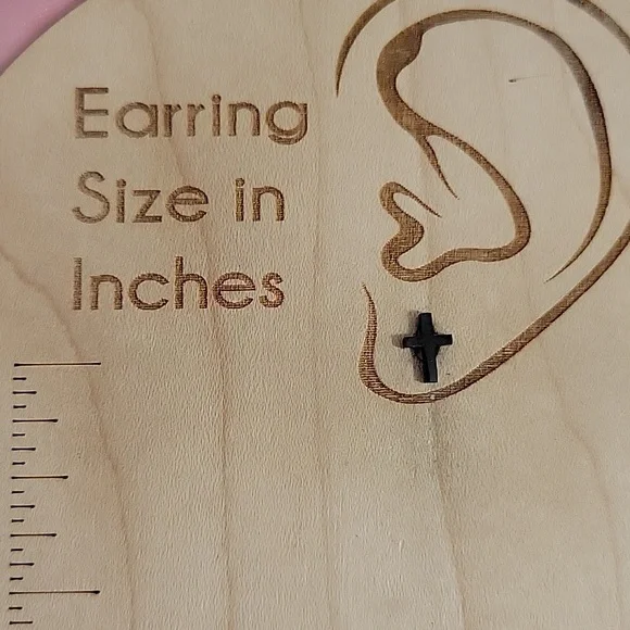 CHRISTIAN CROSS STUD EARRINGS, Choice of Color - Picture 3 of 4